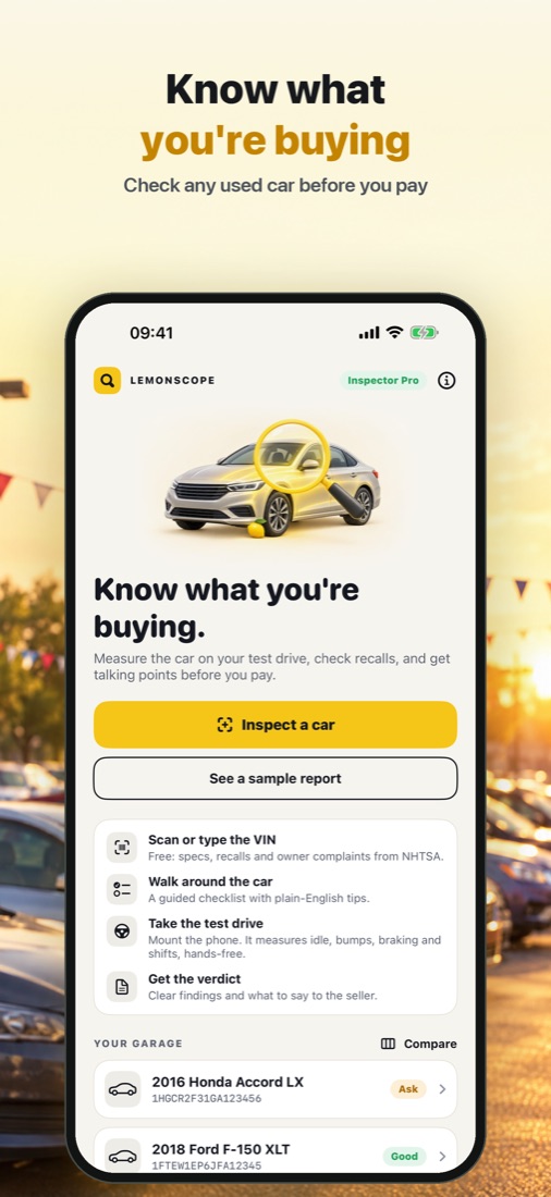 Lemonscope screenshot: know what you're buying